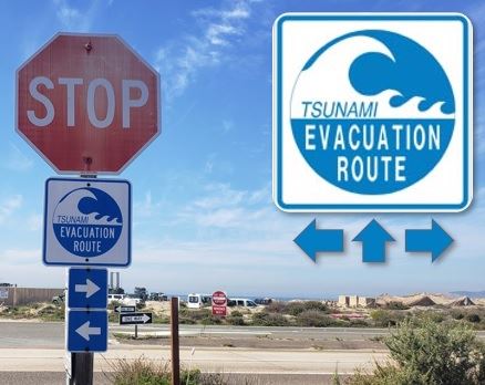 Tsunami Directional Signs